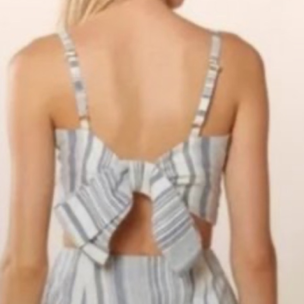 Red Carter NWT Women's striped bow back Crop Top in white blue - Picture 2 of 9